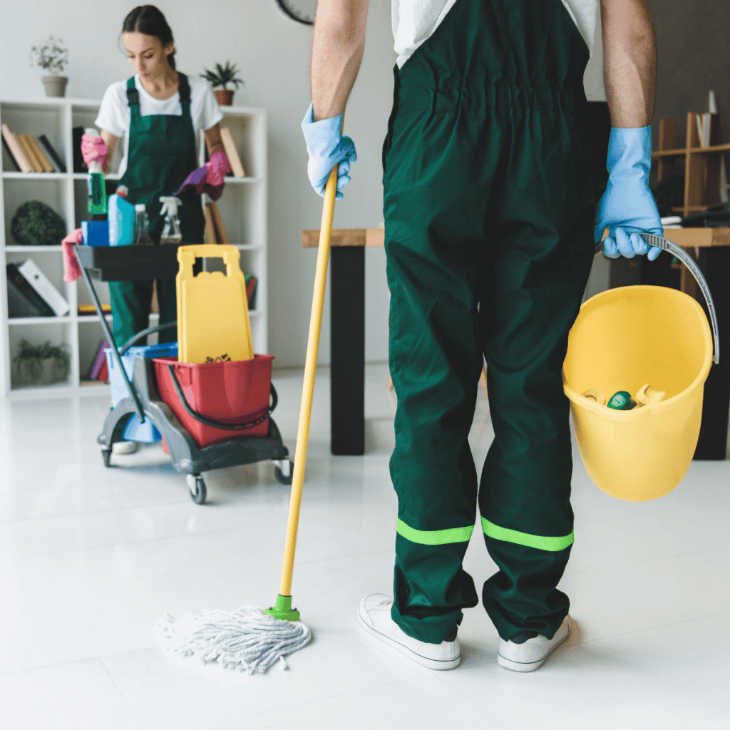 How to clean the office facilities with employees present