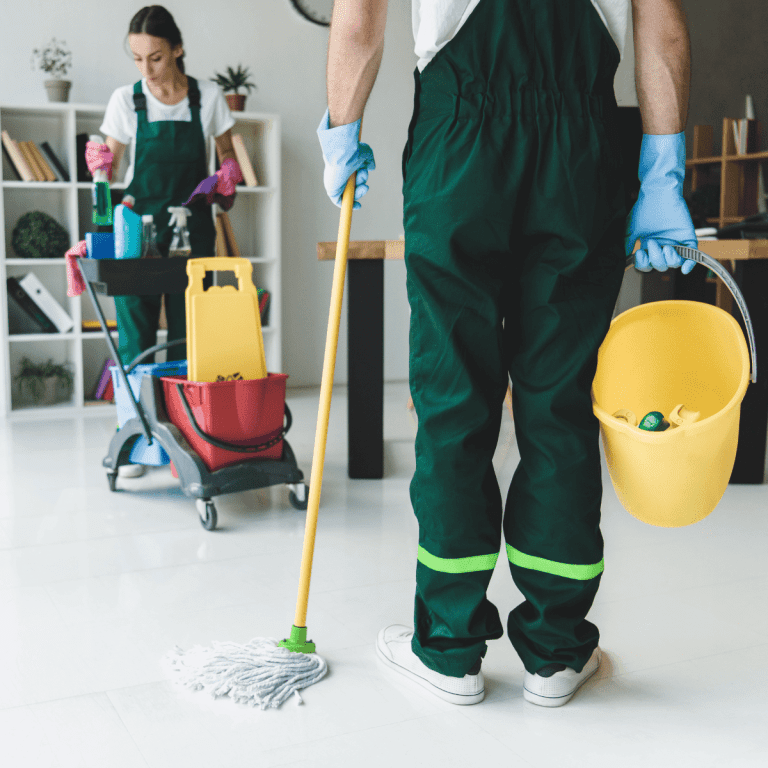 How to clean the office facilities with employees present?