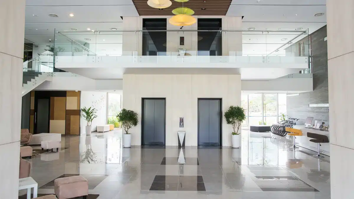 Shared lobby in a condominium building